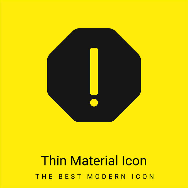 Attention minimal bright yellow material icon