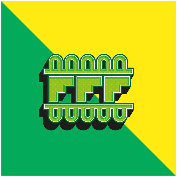 Artisanal Mosaic Design Of Mexico Green and yellow modern 3d vector icon logo