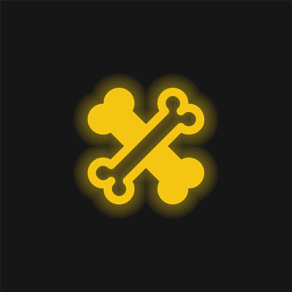 Желтый светящийся неоновый значок