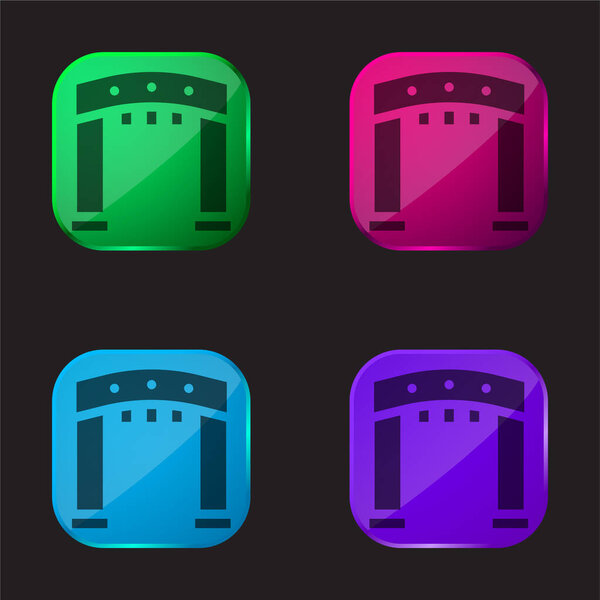 Arc four color glass button icon