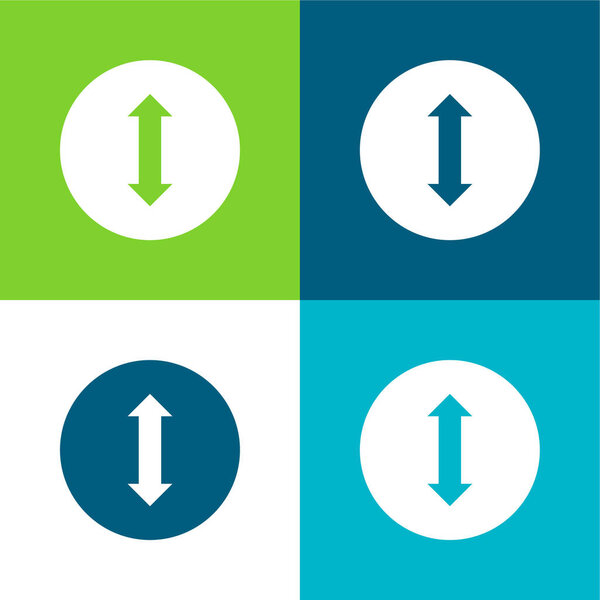 Двунаправленная стрелка Плоская четырехцветная минимальная иконка
