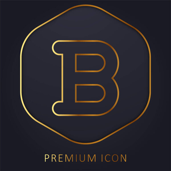 Bold golden line premium logo or icon