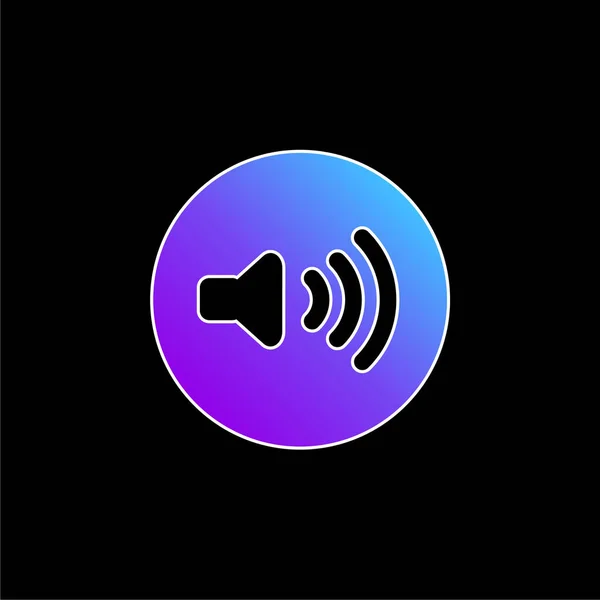 Botón Control Audio Azul Icono Vector Gradiente — Vector de stock