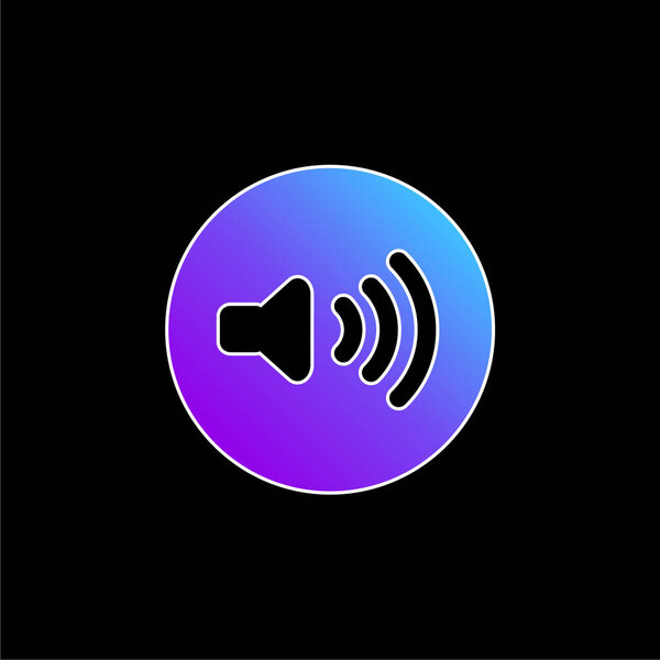 Audio Control Button blue gradient vector icon