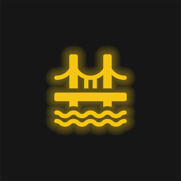 Желтый светящийся неоновый значок