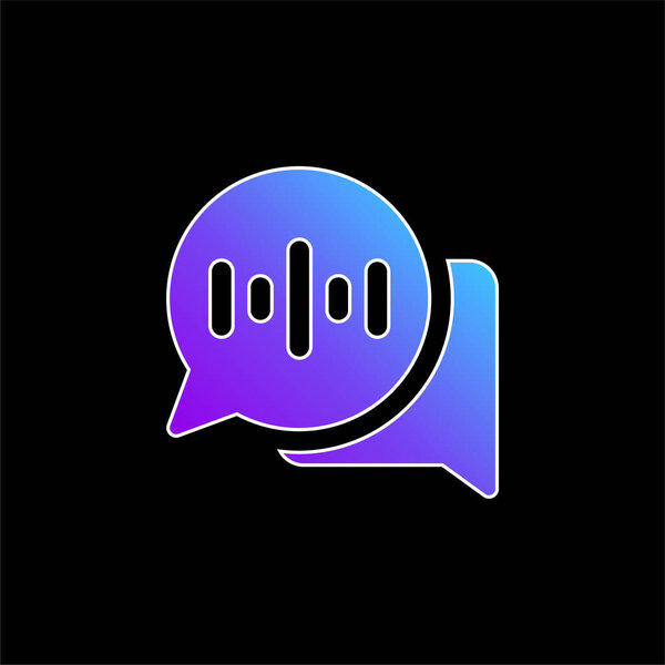 Audio Message blue gradient vector icon