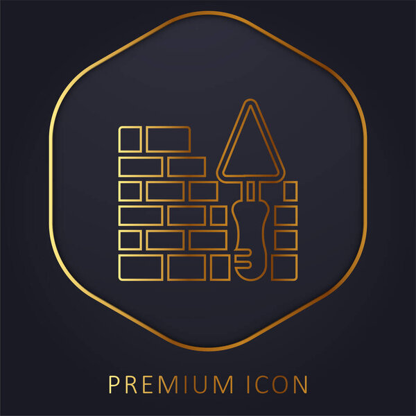 Brick Wall golden line premium logo or icon