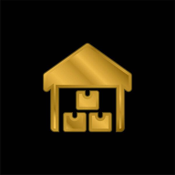 Коробки с позолоченной металлической иконой или вектором логотипа