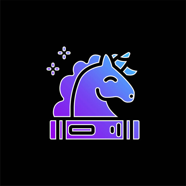 Libro Azul Gradiente Vector Icono — Vector de stock