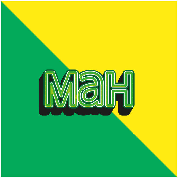 Символ валюты Азербайджана Зеленый и желтый современный трехмерный векторный логотип