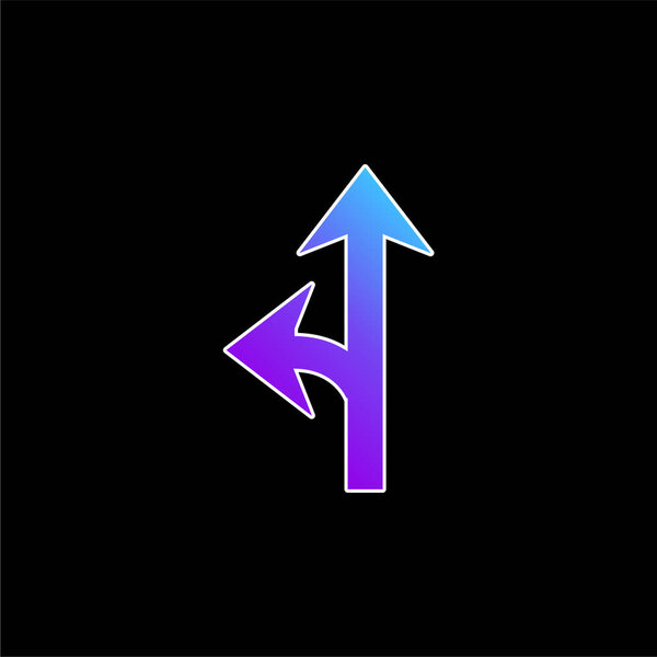 Arrow Junction One To The Left blue gradient vector icon