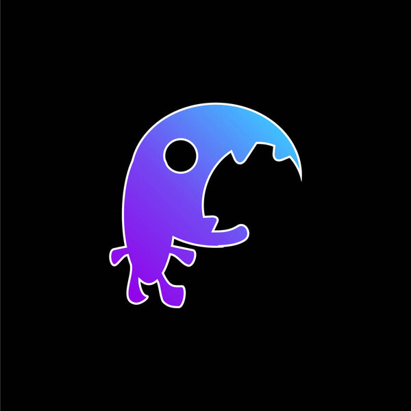 Big Mouth Monster blue gradient vector icon