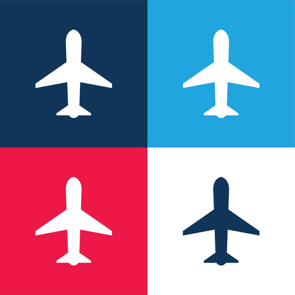 Основной плоскости синий и красный четыре цвета минимальный набор значков