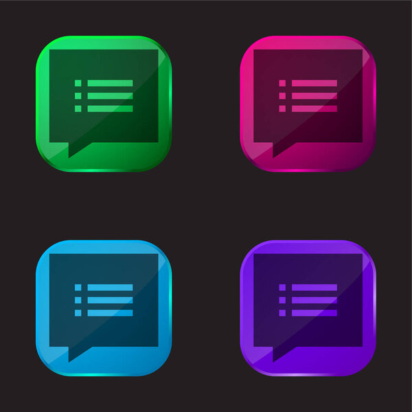 Argument four color glass button icon