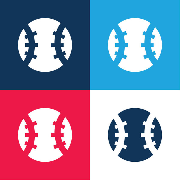 Большой баскетбольный мяч синий и красный четыре цвета минимальный набор значков