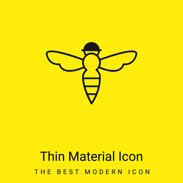 Bee With Sting Outline minimal bright yellow material icon