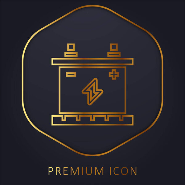 Батарея золотой линии премиум логотип или значок