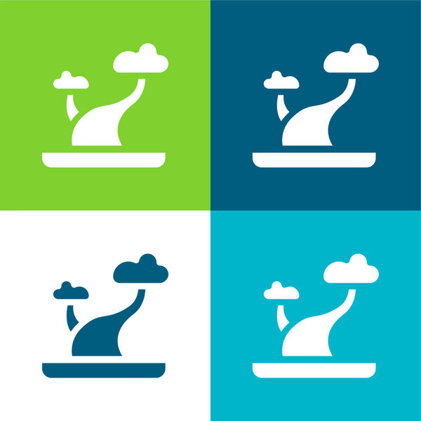 Bonsai Flat four color minimal icon set