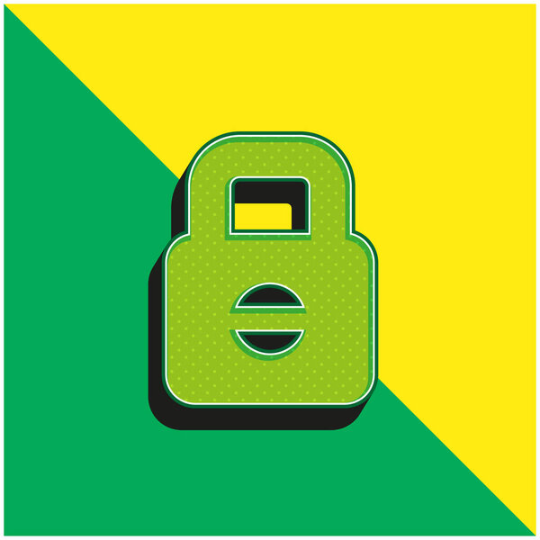 Блокированный зеленый и желтый современный трехмерный векторный логотип