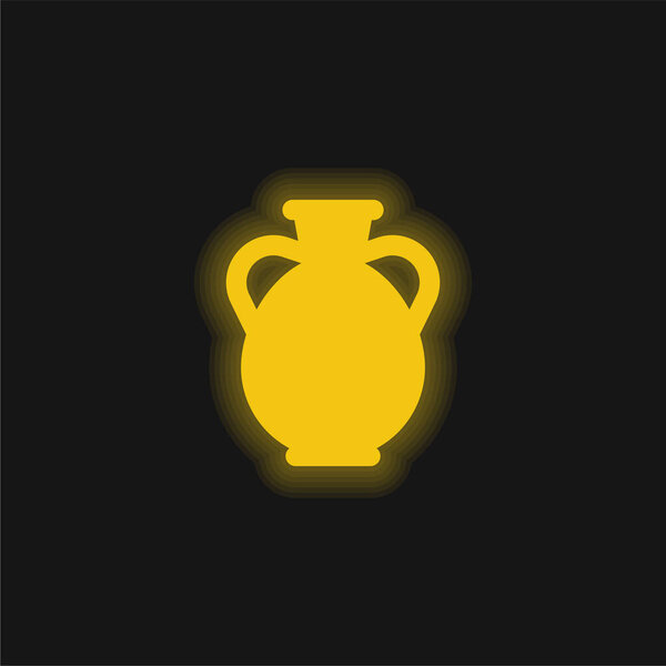 Амфора жёлтая светящаяся неоновая икона