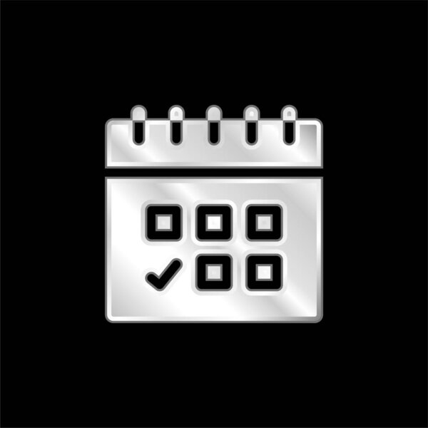 Appointment silver plated metallic icon