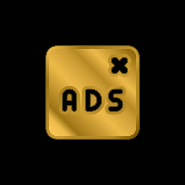 Blocked gold plated metalic icon or logo vector