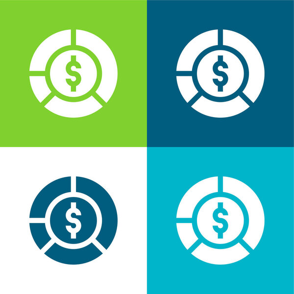 Бенифит Плоский четырехцветный минимальный набор иконок