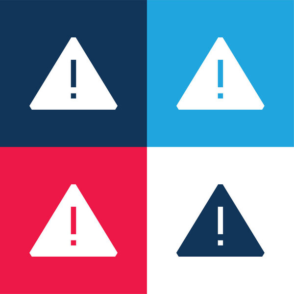 Внимание синий и красный четыре цвета минимальный набор значков