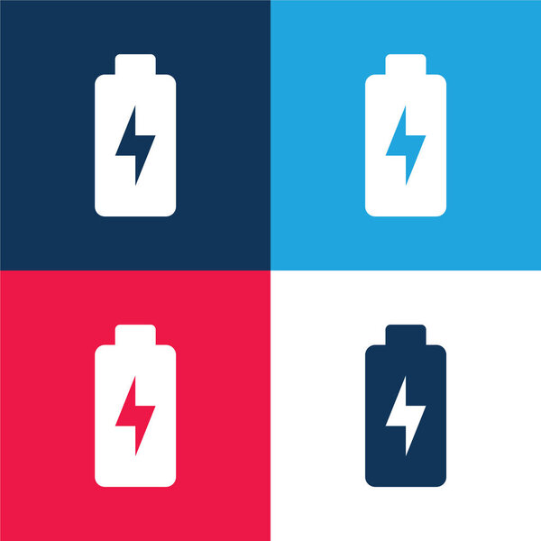 Батарея синий и красный четыре цвета минимальный набор значков