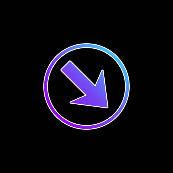 Стрелка, указывающая вниз по кругу синий вектор