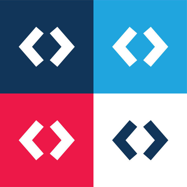 Braces blue and red four color minimal icon set