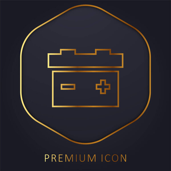 Батарея золотой линии премиум логотип или значок