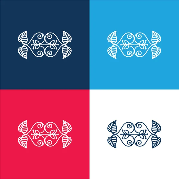 Güzel Çiçek Tasarımı Mavi ve Kırmızı Minimum Renk Simgesi