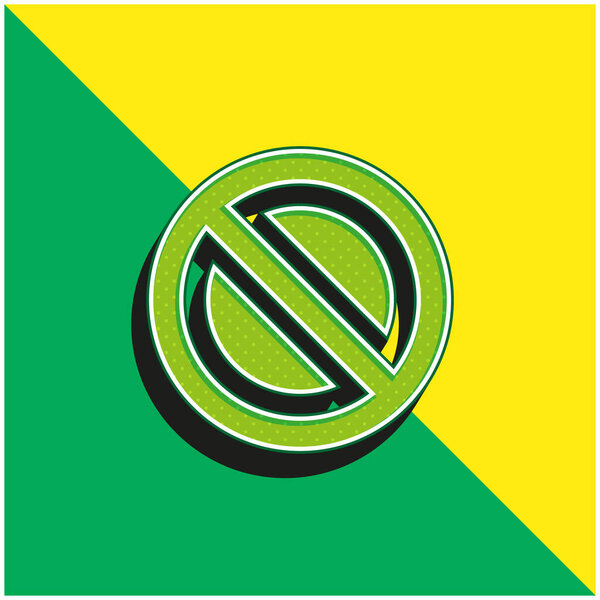 Зеленый и желтый современный трехмерный векторный логотип