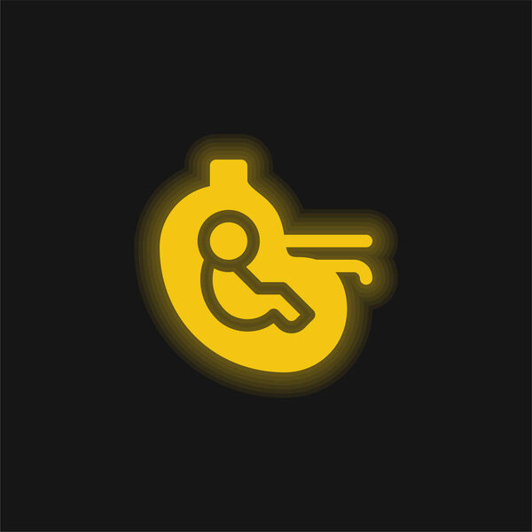 Baby yellow glowing neon icon