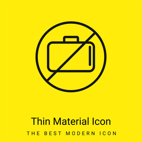 Baggage Ban Signal minimal bright yellow material icon