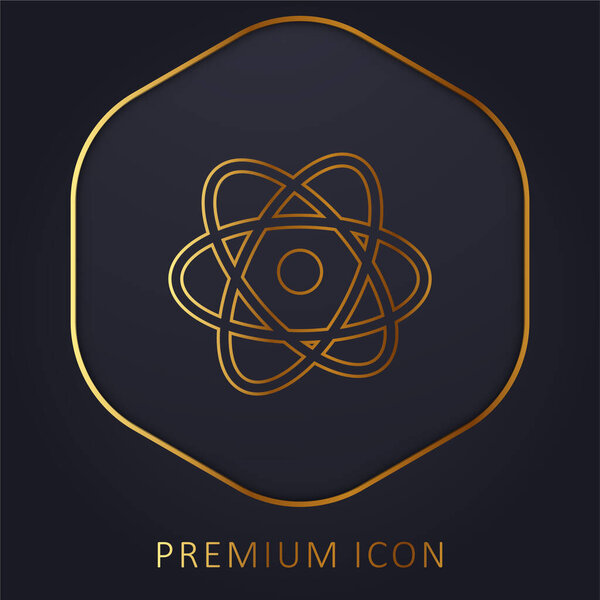 Atom golden line premium logo or icon