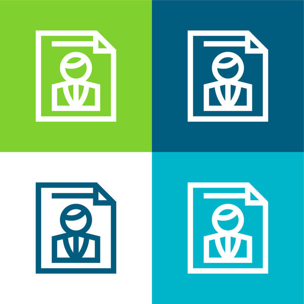 Ballot Flat four color minimal icon set