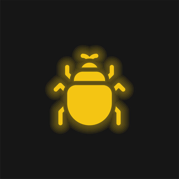 Beetle yellow glowing neon icon