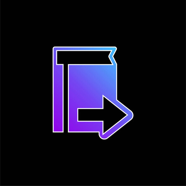 Book Symbol With Right Arrow blue gradient vector icon