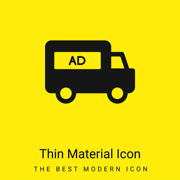 AD Van минимальный ярко-желтый материал значок