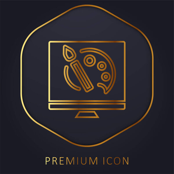 Arte Línea Oro Logotipo  Icono — Vector de stock