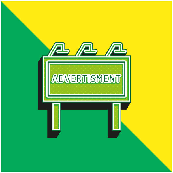 Ads Green and yellow modern 3d vector icon logo