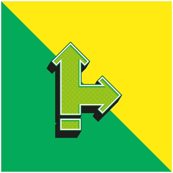 Arrows Green and yellow modern 3d vector icon logo