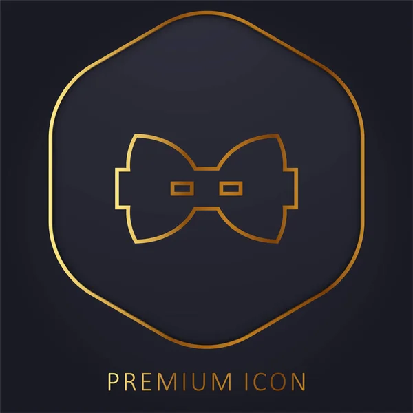 Bow Línea Dorada Logotipo Premium Icono — Archivo Imágenes Vectoriales