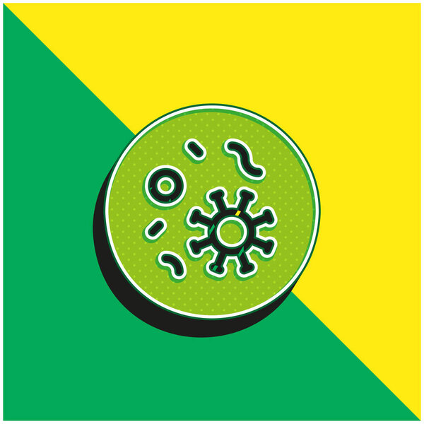 Bacteria Green and yellow modern 3d vector icon logo
