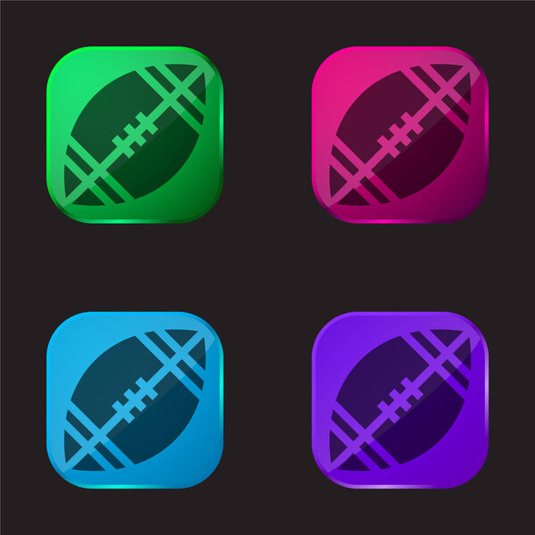 American Football four color glass button icon