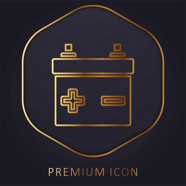 Батарея золотой линии премиум логотип или значок