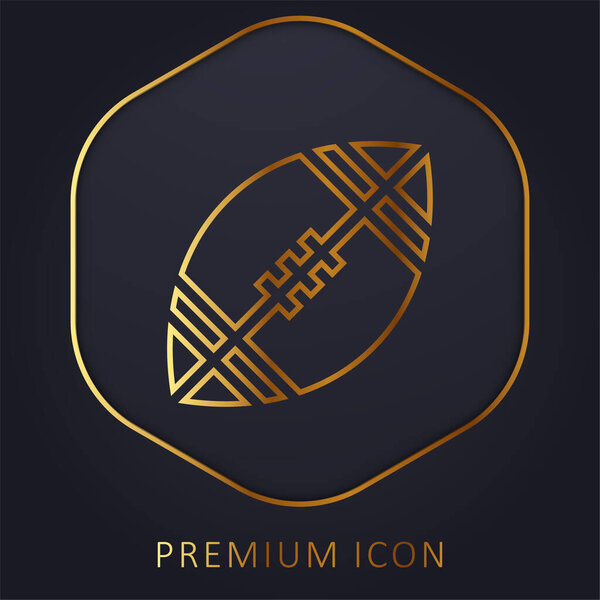 American Football golden line premium logo or icon