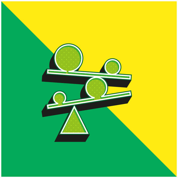 Balance Green and yellow modern 3d vector icon logo